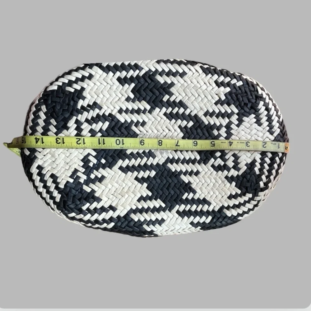 ‼️💥 PRICE DROP ☄️Chic Black and White Woven Tote Bag